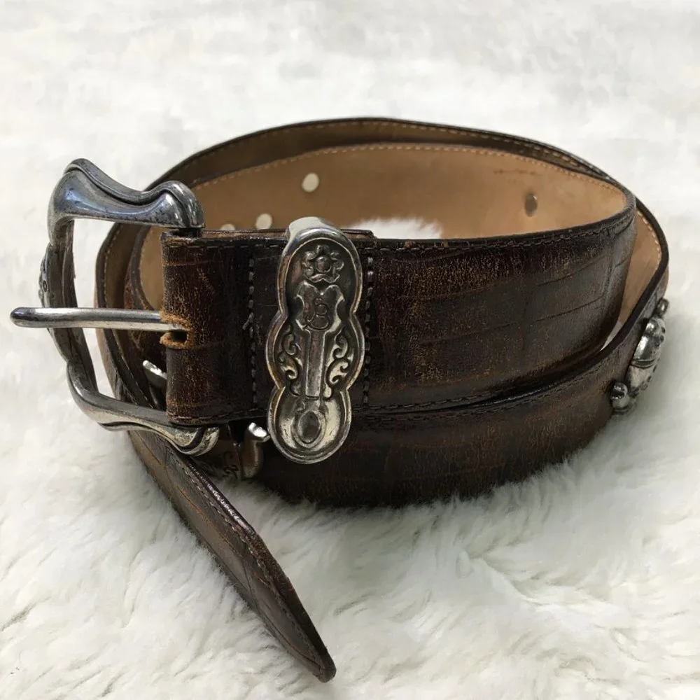 Brighton Women's Teapot Leather Belt Size M Length 36